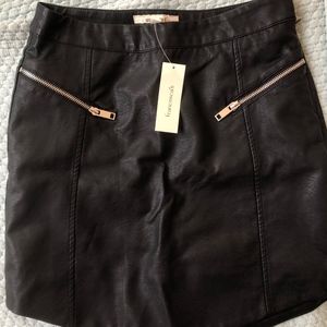 Francesca's Black Leather Skirt